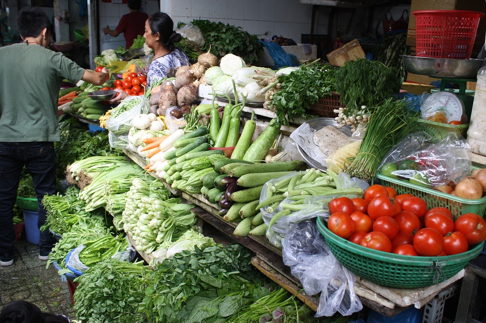 ベンタイン市場の野菜売り場